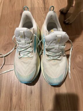 Brooks Women’s White and Aqua Running Shoes